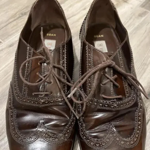 GORGEOUS BRUNO MAGLI BURGUNDY WINGTIP OXFORD MENS SHOES SIZE 10M HANDMADE ITALY - Picture 4 of 12